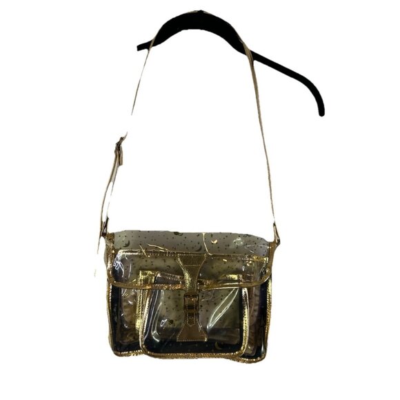 Deadstock Vintage 80s Clear Vinyl Stars Moons Celestial Crossbody Purse Rave - Picture 1 of 8